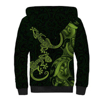 New Zealand Gecko Maori Art Tattoo Sherpa Hoodie