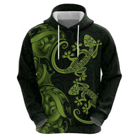 New Zealand Gecko Maori Art Tattoo Zip Hoodie LT03 - Polynesian Pride