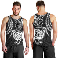 Personalised New Zealand Men Tank Top Stylized Kiwi Bird Tattoo Mix Koru Circle and Maori Ethnic Vibe LT03 - Polynesian Pride