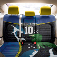 Custom Solomon Islands Rugby Back Car Seat Cover Arty Shark and Crocodile Solomon Islands National Emblems