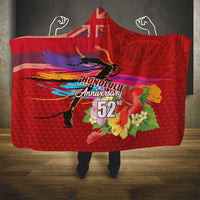 Honolulu Anniversary 52nd Running Hooded Blanket Marathon Competition Kakau Pattern Red Color