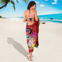 Honolulu Anniversary 52nd Running Sarong Marathon Competition Kakau Pattern Red Color