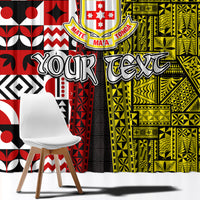 Tonga Kolisi Tonga Window Curtain Ngatu and Geometric Pattern LT03 - Polynesian Pride
