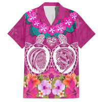 Polynesian Valentine Day Hawaiian Shirt Love Couple Turtle Maori Hibiscus Pink LT03 Pink - Polynesian Pride