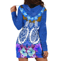 Polynesian Valentine Day Hoodie Dress Love Couple Turtle Maori Hibiscus Blue LT03 - Polynesian Pride