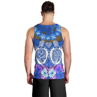 Polynesian Valentine Day Men Tank Top Love Couple Turtle Maori Hibiscus Blue LT03 - Polynesian Pride