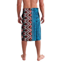 Personalised Aotearoa and Fiji Together Lavalava Melanesian Warrior and Koru - Taniko with Hibiscus Tapa Pattern