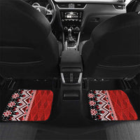Personalised Aotearoa and Tonga Together Car Mats Manaia and Tongan Tribal Cross - Taniko and Ngatu Art Tattoo