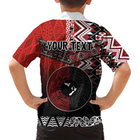 Personalised Aotearoa and Tonga Together Family Matching Tank Maxi Dress and Hawaiian Shirt Manaia and Tongan Tribal Cross - Taniko and Ngatu Art Tattoo LT03 - Polynesian Pride