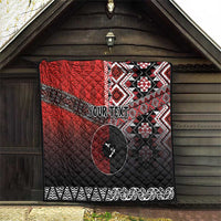Personalised Aotearoa and Tonga Together Quilt Manaia and Tongan Tribal Cross - Taniko and Ngatu Art Tattoo