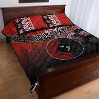 Personalised Aotearoa and Tonga Together Quilt Bed Set Manaia and Tongan Tribal Cross - Taniko and Ngatu Art Tattoo