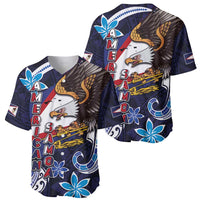 American Samoa Flag Day Baseball Jersey Bald Eagle with Uatogi and Fue - Polynesian and Floral Tribal Tattoo