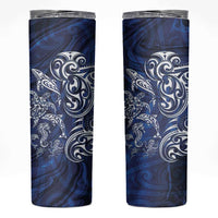 New Zealand Connecting with Seas Skinny Tumbler Maori Tribal and Sea Animals Tattoo - White Glass Style