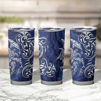 New Zealand Connecting with Seas Tumbler Cup Maori Tribal and Sea Animals Tattoo - White Glass Style