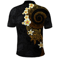 Polynesian Spiral Tribal Tattoo Polo Shirt Golden Color