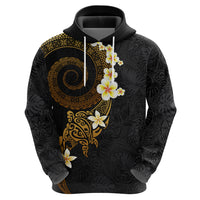Polynesian Spiral Tribal Tattoo Zip Hoodie Golden Color