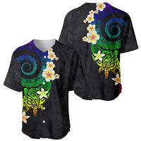 Polynesian Spiral Tribal Tattoo Baseball Jersey Fanciful Color