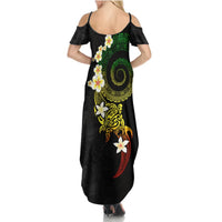 Polynesian Spiral Tribal Tattoo Summer Maxi Dress Reggae Color LT03 - Polynesian Pride