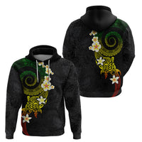 Polynesian Spiral Tribal Tattoo Zip Hoodie Reggae Color