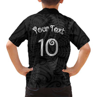 Aotearoa Volleyball Custom Hawaiian Shirt Silver Ferns and Maori Tribal Black LT03 - Polynesian Pride