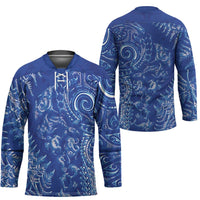 New Zealand Sea Animals Hockey Jersey with Maori Koru Tribal Tattoo and Silver Ferns Aquatic Style