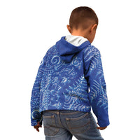 New Zealand Sea Animals Kid Hoodie with Maori Koru Tribal Tattoo and Silver Ferns Aquatic Style