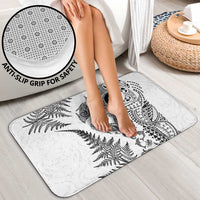 New Zealand Sea Animals Bathroom Set with Maori Koru Tribal Tattoo and Silver Ferns White Color