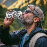 New Zealand Sea Animals 4 in 1 Can Cooler Tumbler with Maori Koru Tribal Tattoo and Silver Ferns White Color