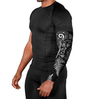 New Zealand Sea Animals Arm Sleeves with Maori Koru Tribal Tattoo and Silver Ferns Black Color