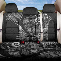 New Zealand Sea Animals Back Car Seat Cover with Maori Koru Tribal Tattoo and Silver Ferns Black Color