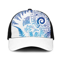 New Zealand Sea Animals Baseball Net Cap with Maori Koru Tribal Tattoo and Silver Ferns Galaxy Style LT03 One Size Black Multicolor - Polynesian Pride
