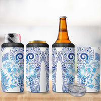 New Zealand Sea Animals 4 in 1 Can Cooler Tumbler with Maori Koru Tribal Tattoo and Silver Ferns Galaxy Style