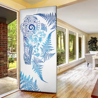 New Zealand Sea Animals Door Cover with Maori Koru Tribal Tattoo and Silver Ferns Galaxy Style