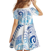 New Zealand Sea Animals Family Matching Off Shoulder Short Dress and Hawaiian Shirt with Maori Koru Tribal Tattoo and Silver Ferns Galaxy Style
