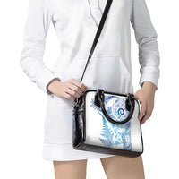 New Zealand Sea Animals Shoulder Handbag with Maori Koru Tribal Tattoo and Silver Ferns Galaxy Style