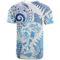New Zealand Sea Animals T Shirt with Maori Koru Tribal Tattoo and Silver Ferns Galaxy Style LT03 - Polynesian Pride