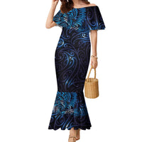 New Zealand New Year-Matariki Family Matching Mermaid Dress and Hawaiian Shirt Aotearoa Maori Tattoo Galaxy Sky