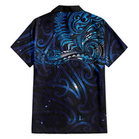 New Zealand New Year-Matariki Family Matching Off Shoulder Short Dress and Hawaiian Shirt Aotearoa Maori Tattoo Galaxy Sky