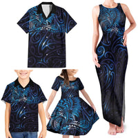 New Zealand New Year-Matariki Family Matching Tank Maxi Dress and Hawaiian Shirt Aotearoa Maori Tattoo Galaxy Sky
