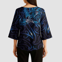 New Zealand New Year-Matariki Kimono Sleeve Blouse Aotearoa Maori Tattoo Galaxy Sky