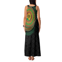 Vanuatu Tribal Tattoo with Namele Leaves Family Matching Tank Maxi Dress and Hawaiian Shirt