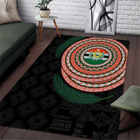Penama Tribal Tattoo with Namele Leaves Area Rug