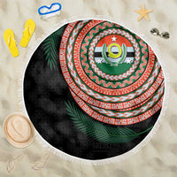 Penama Tribal Tattoo with Namele Leaves Beach Blanket