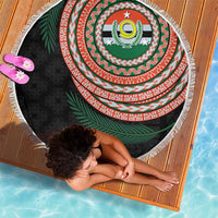 Penama Tribal Tattoo with Namele Leaves Beach Blanket