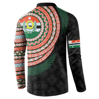 Penama Tribal Tattoo with Namele Leaves Button Sweatshirt