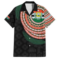 Penama Tribal Tattoo with Namele Leaves Family Matching Long Sleeve Bodycon Dress and Hawaiian Shirt