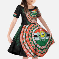 Penama Tribal Tattoo with Namele Leaves Family Matching Summer Maxi Dress and Hawaiian Shirt