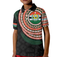Penama Tribal Tattoo with Namele Leaves Kid Polo Shirt