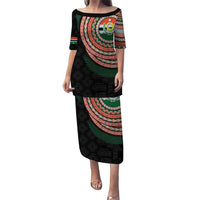 Penama Tribal Tattoo with Namele Leaves Puletasi