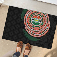 Penama Tribal Tattoo with Namele Leaves Rubber Doormat